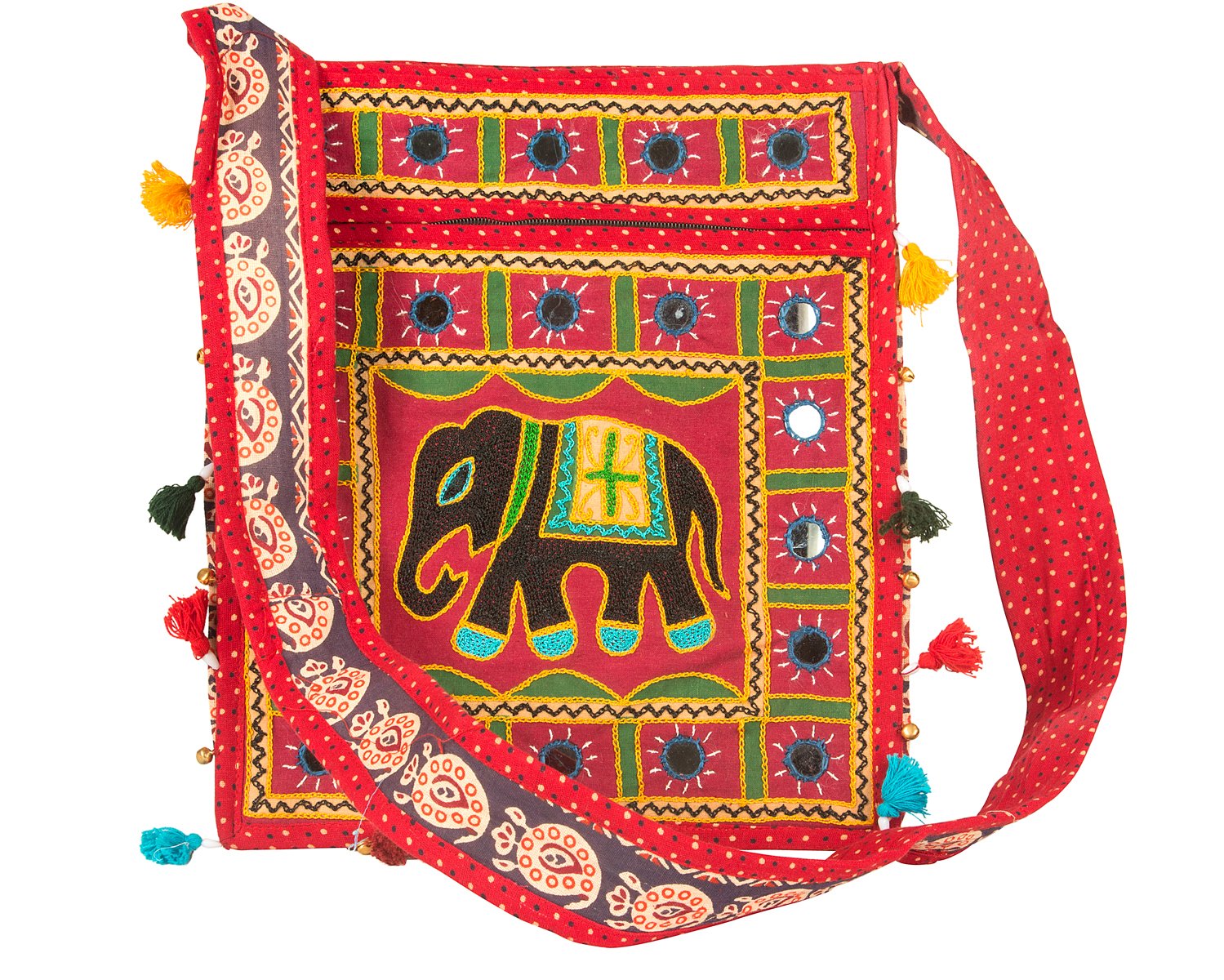 Hobo Crossbody Elephant Messenger Shoulder Bag Sling Roomy Purse Colorful Casual Everyday Hippie Satchel