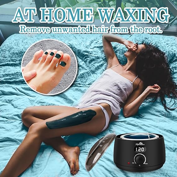 Lifestance Professional Wax Pot Warmer, L2 Premium Digital Wax Melt Machine for Hair Removal, 500ml 14oz LCD Wax Heater for Hard Wax Beads Fast Heat, Home Waxing for Body Brazilian Bikini Face - Black