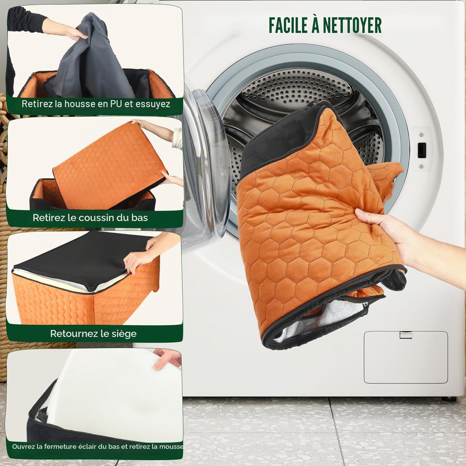 Siège Auto Grand Chien,Rehausseur Amovible et Lavable avec Housse en Cuir Imperméable, pour Chiens de Moyenne et Grande Taille Laisse Incluse, Panier Chien Voiture Plus Lourds78x55x53CM(Brunâtre Noir