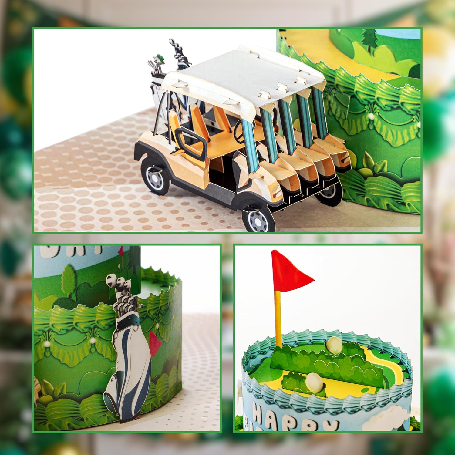 Golf Birthday Card - 3D Personalized, Funny, Handmade Birthday Card for Dad - Father's Day Pop Up Card for Golfers, Pap, Boss, Grandpa, Golf Men Husband from Daughter, Wife - Image 5