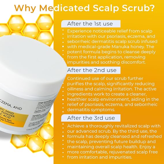 Anti Fungal Pre Shampoo Scalp Scrub for Psoriasis & Eczema, 7.7 Fl Oz