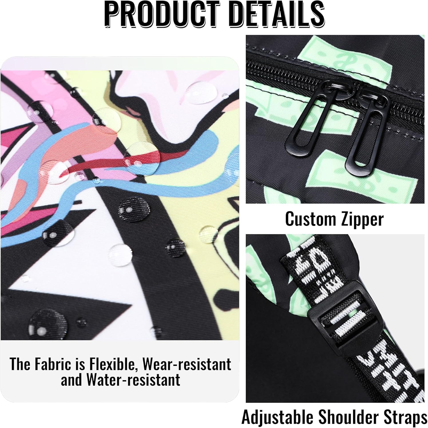 Leisure men's backpack Trendy backpacks cool large capacity bags travel rucksack fashionable checkered shark bag (Green,Large)