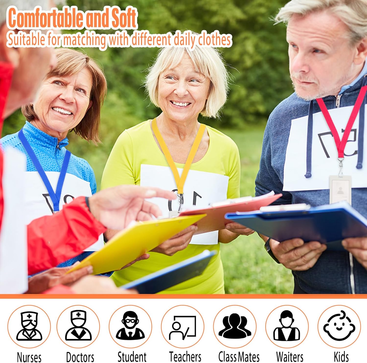 Patelai 60 Pcs Breakaway Lanyards with J Hook Bulk Flat for ID Badges Neck Badge Lanyards Card Nametag Holder Neck Straps (Multi Colors) - Image 6