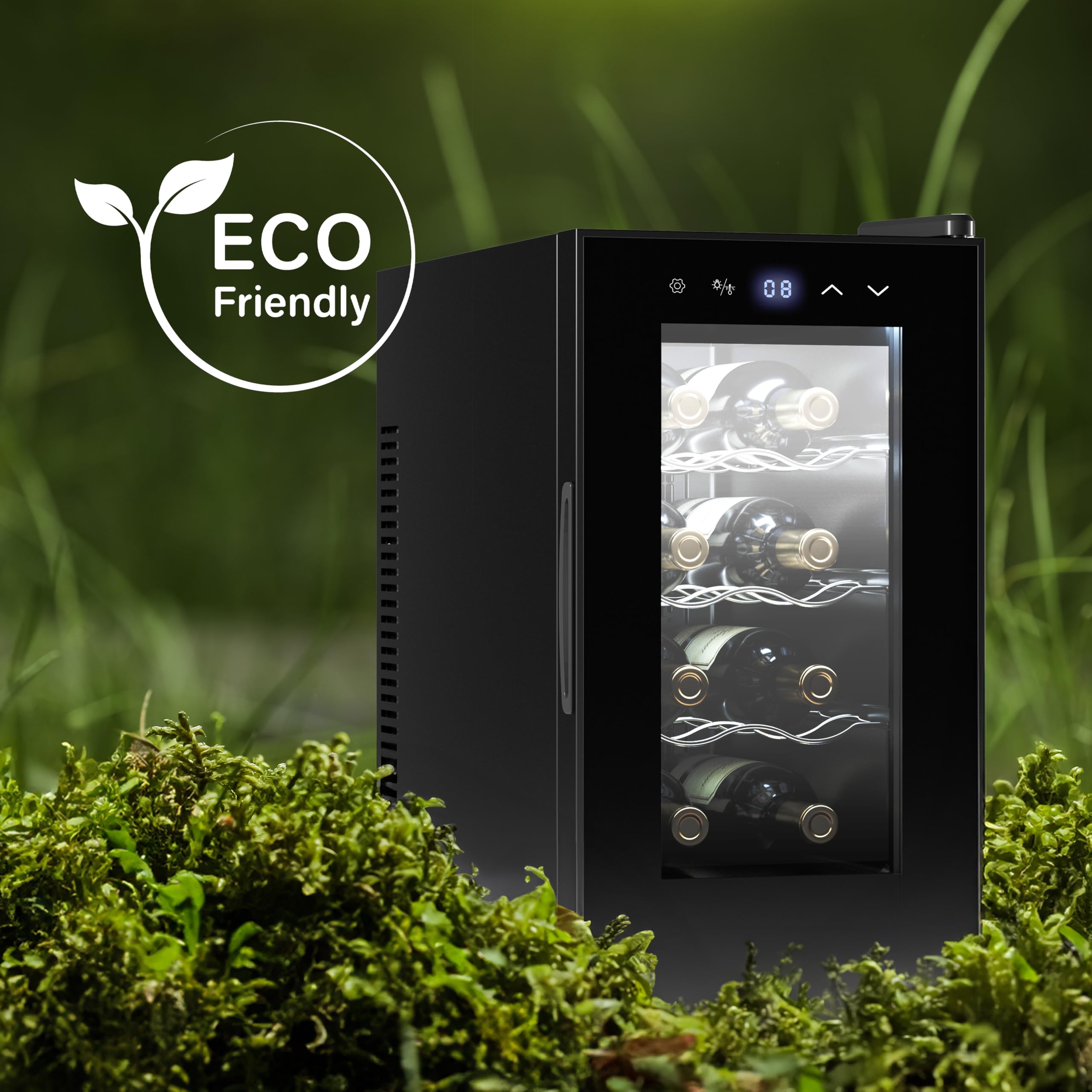 Cecotec Bolero Grandsommelier 830 Cave à vin 8 bouteilles Refroidissement thermoélectrique Température réglable 8-18°C Commande tactile