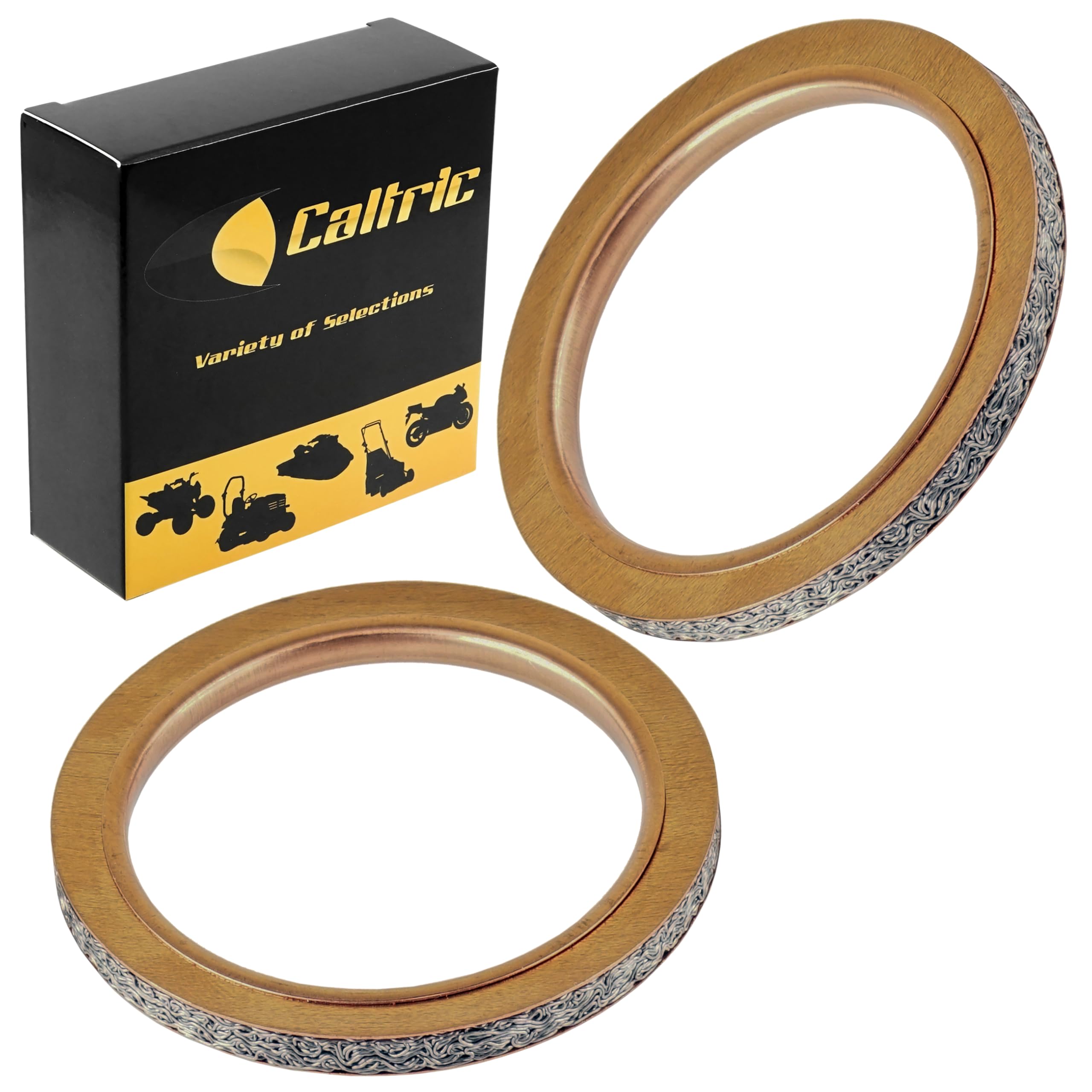 Caltric Muffler Pipe Head Gasket Compatible with Polaris Sportsman XP X2 550 2009-2014 / Sportsman 550 2010-2014 3090004