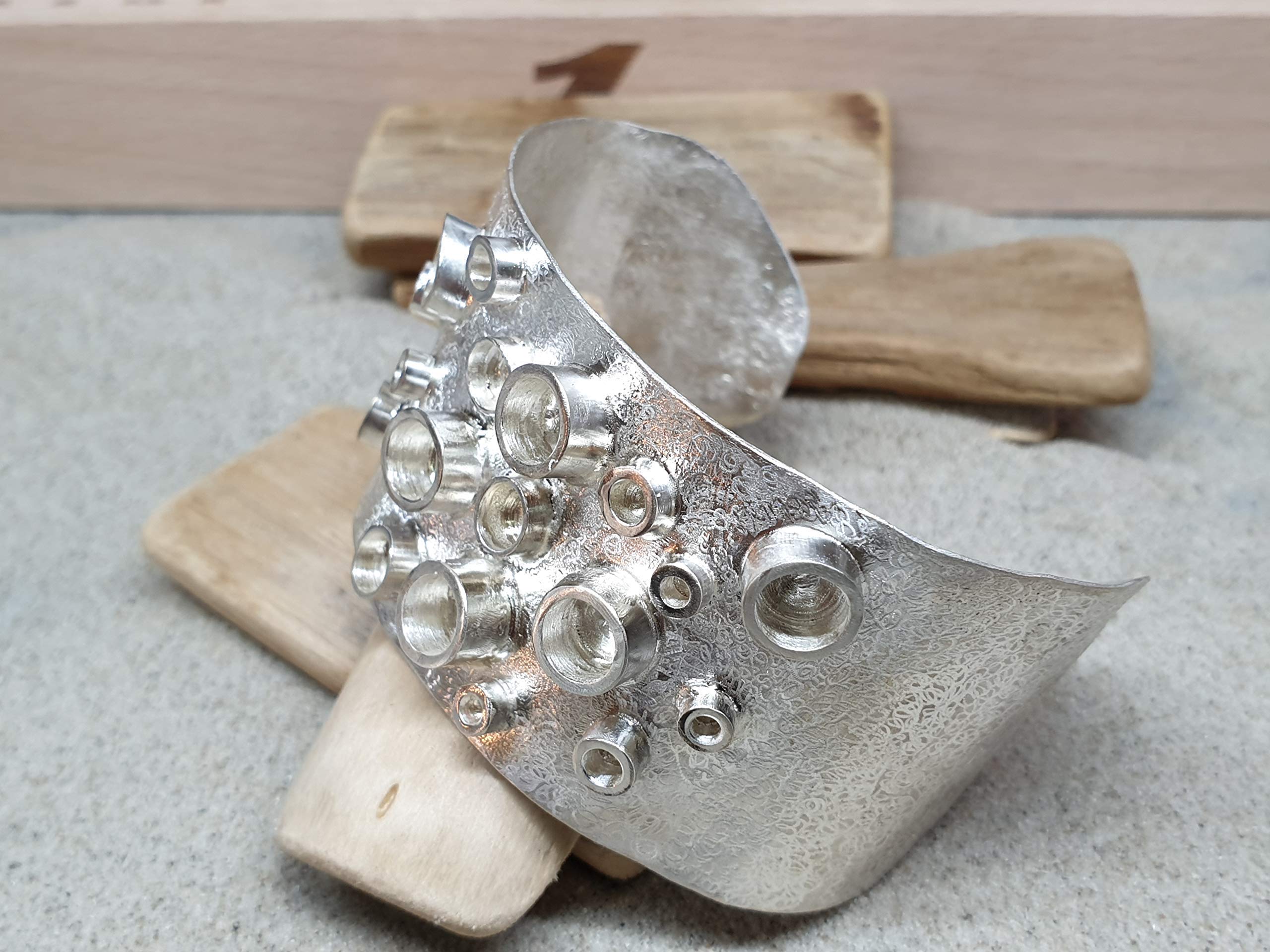 Armspange aus 925er Silber, Octopus, Designer Schmuck, Handarbeit, Unikat