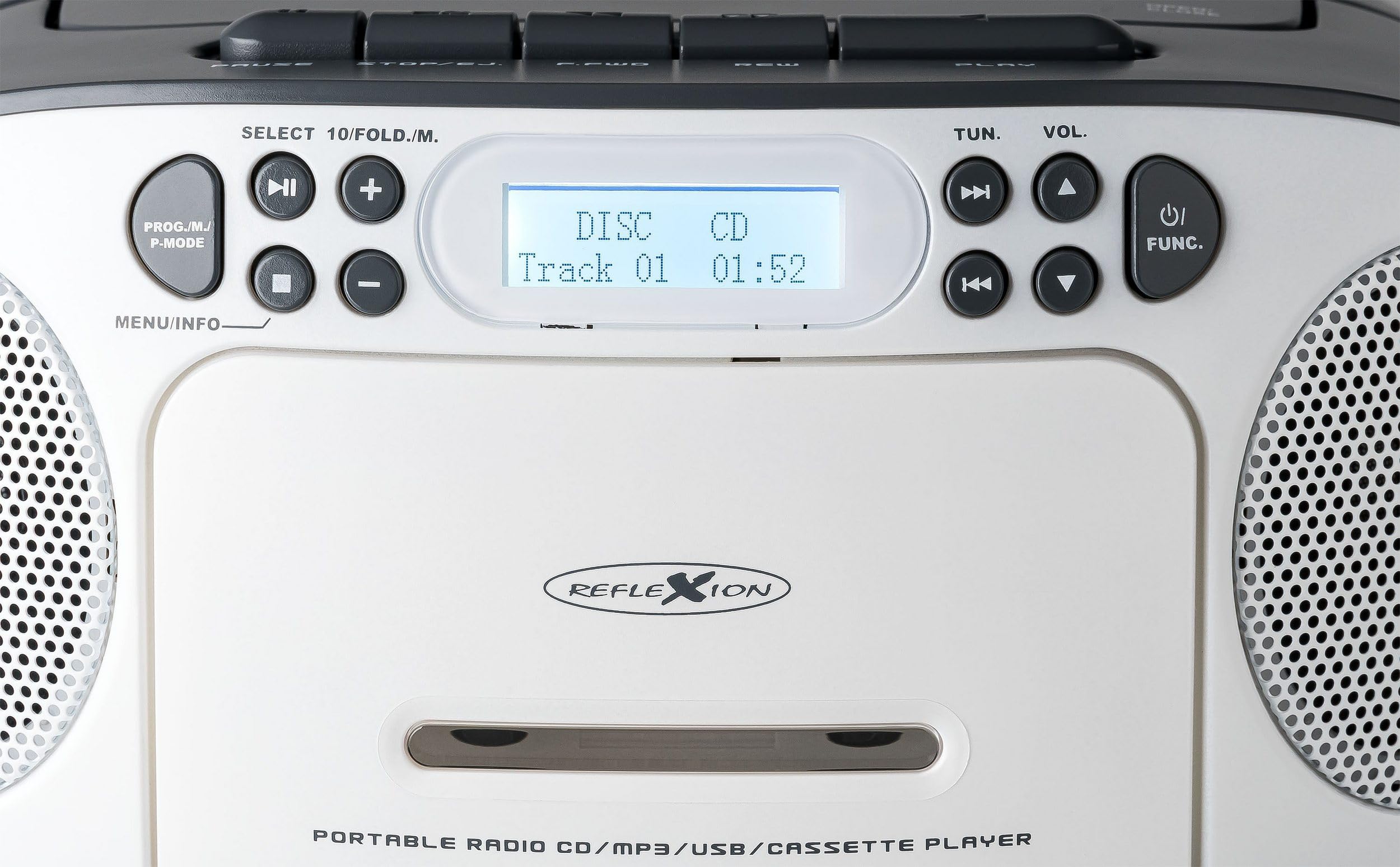 Radio CD DAB+/FM REFLEXION RCR2260DAB/GR z AUX, USB, Cassetta, Grigio