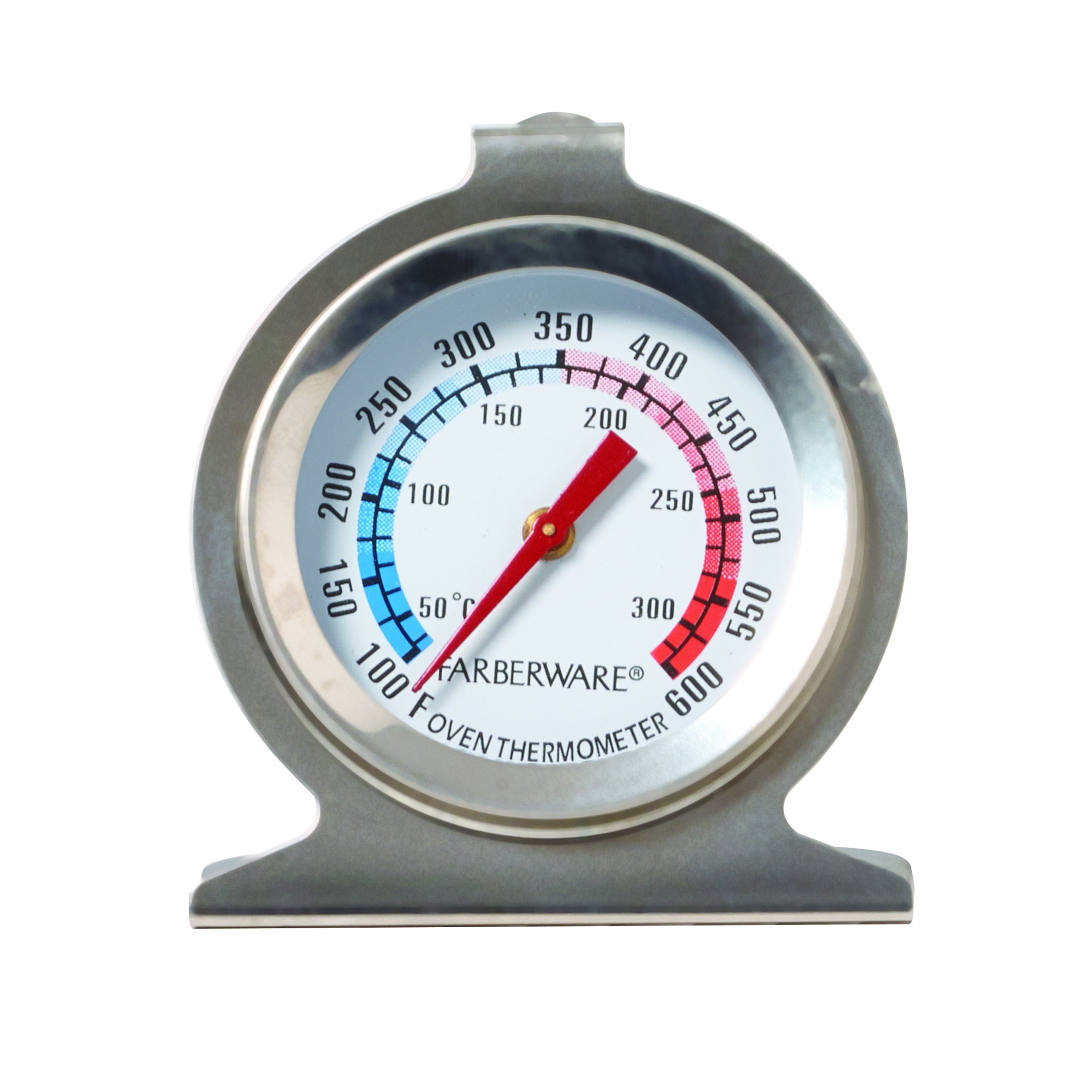 Farberware Protek Classic Oven Thermometer Kitchen Essentials, 5.5 x 4 x 1.2 inches, Silver