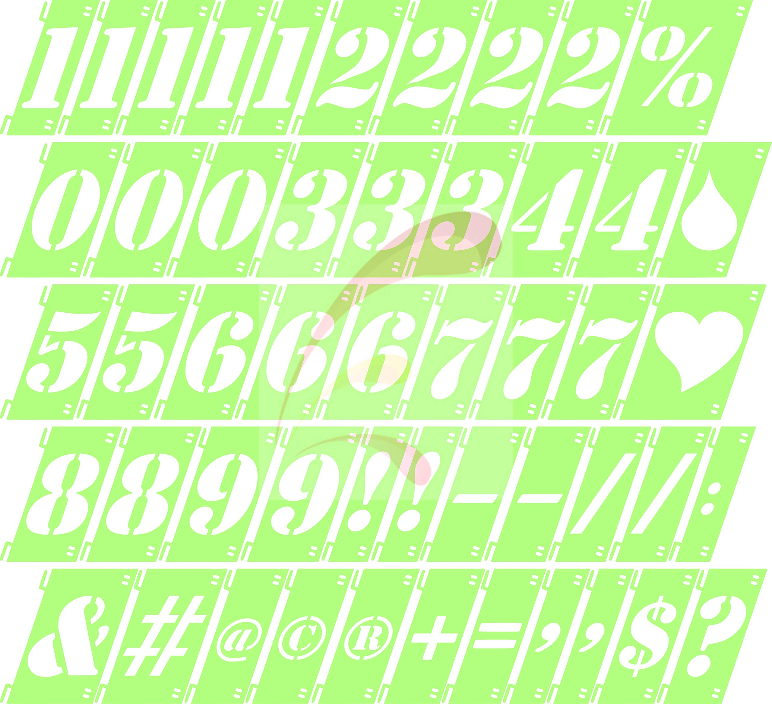 Buy Stencil Kit, Stencil set, lettering stencil, 50 numbers, 50