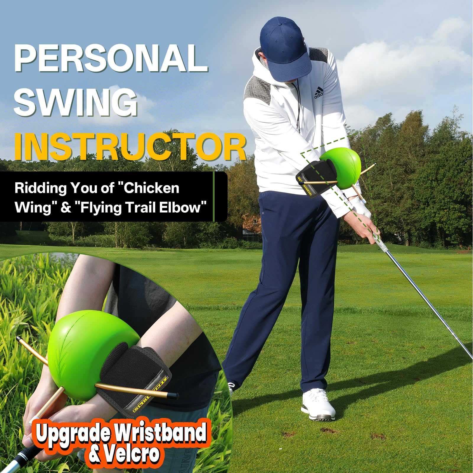 Opheart Golf Swing Trainers Aid in Improving Hand Positioning, Smart Ball Golf Training Aid for Posture Correction Practice. Golf Swing Trainers are Suitable for Golfers at All Levels, (with Velcro)