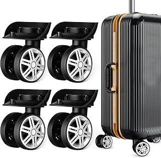 Kichvoe 4 Pcs 360° Rotation Silent Suitcase Wheels Replacement Luggage Wheels Repair Kit Universal Trolley Casters for Luggage Trunk Heavy Duty Abs Material Easy Install | Universal trolley casters repair kit for luggage trunk. Heavy duty 9.8x4.7in.