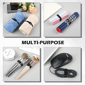 100PCS Black 6 Inch Reusable Cable Ties ,Adjustable Cord Organizers for Home, Office & Electronics, Multi-Purpose Wire Management Solution