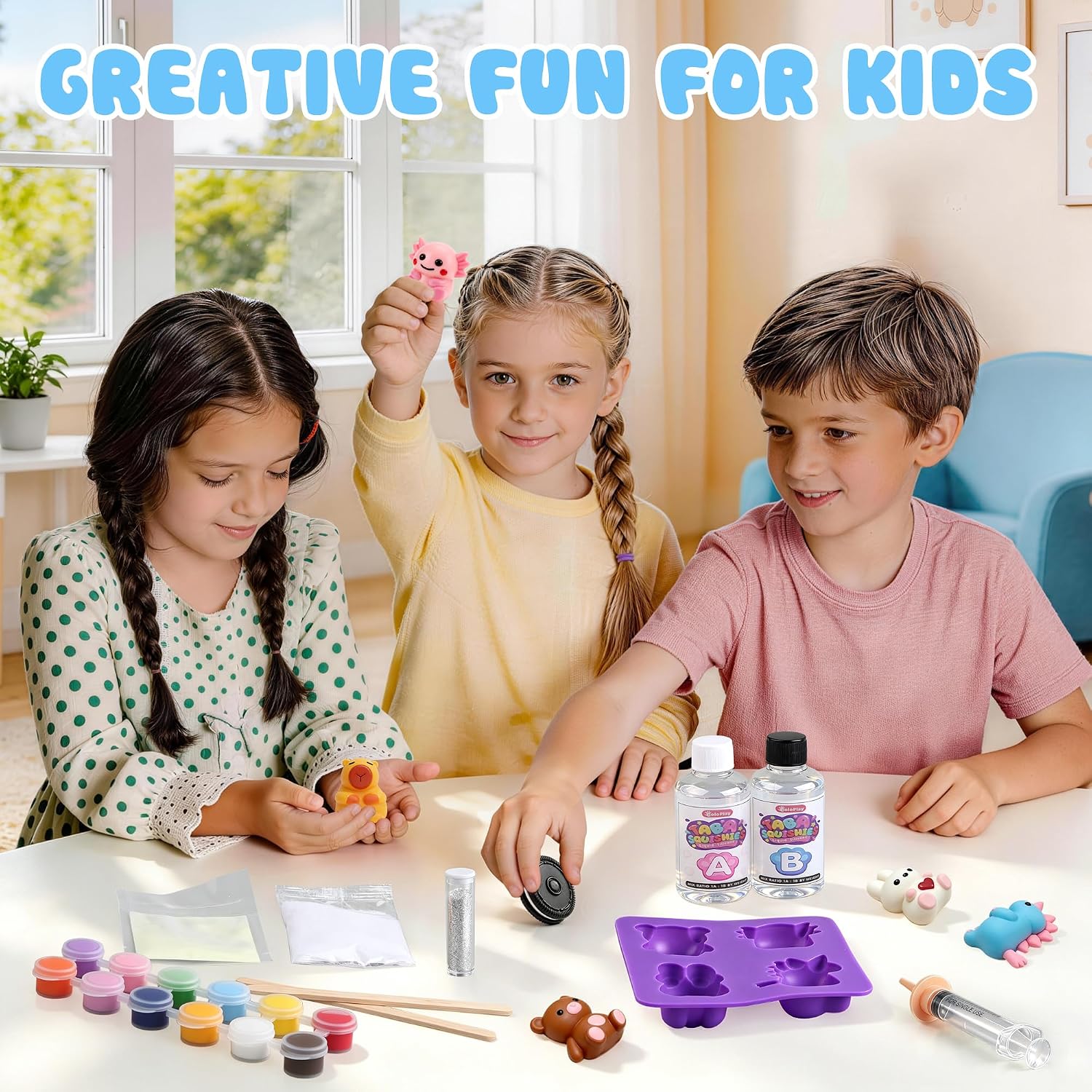 Make Your Own Taba Squishy Kit - DIY Squishy Making Kit with 8 Molds | Squishy Toys for Kids 8-12, Perfect Gifts/Craft for 8-12 Year Old Girls