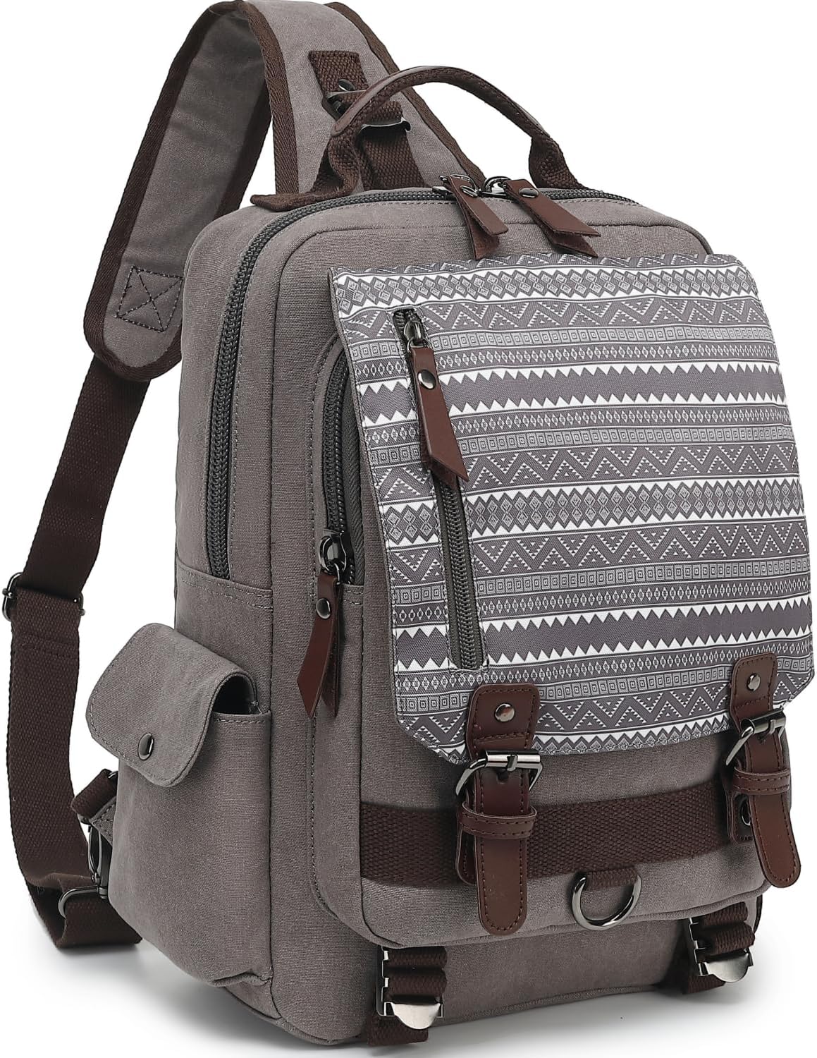 LeaperRetro Crossbody Bag Sling Bag Canvas Messenger Bag for Men Women Shoulder Bag Crossbody Handbags Satchel Travel Bag