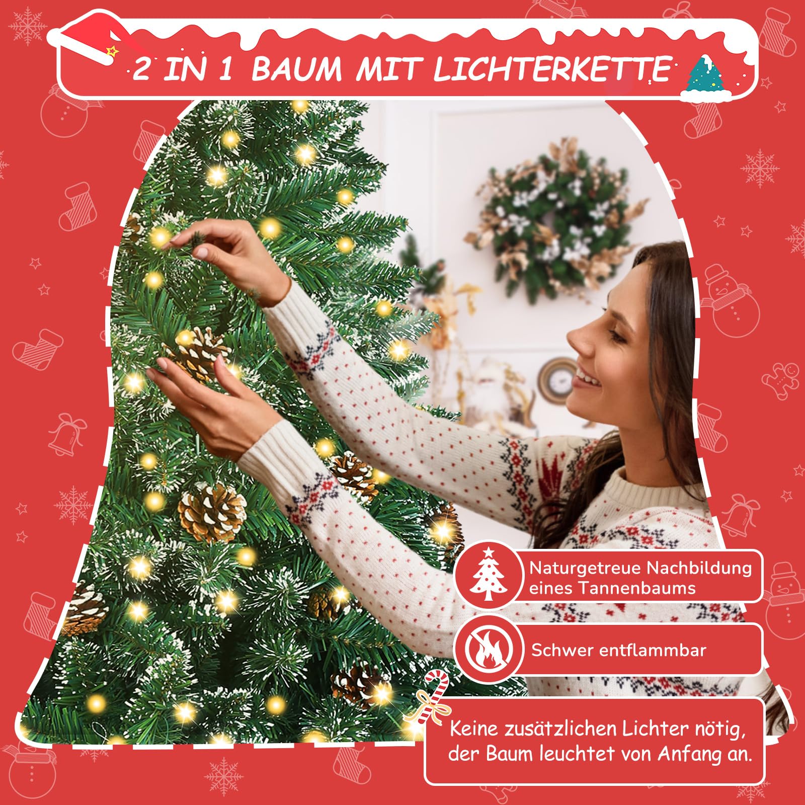 Extra smalle Kunstkerstboom - Alaska PE / PVC Premium - Warm LED - 180 cm - Smalle kunstkerstboom, mix PE / PVC Warm LED materiaal, topkwaliteit