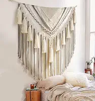 Painéis de decoração de parede de macramê grandes feitos à mão arte de parede para sala de estar decoração de quarto, 119 cm L x 139 cm C