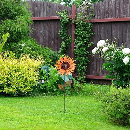 Miniatura 3 de Letrero decorativo de metal con estacas de jardín de flores, para patio, decoración de camino, decoración de interiores y exteriores (36 pulgadas de