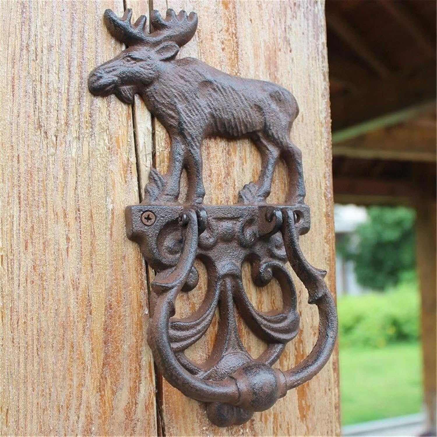 1pc European Retro Cast Iron Crafts Retro Elk Door Knock Courtyard Home Door Handle Hardware Set Furniture Wardrobe Drawer