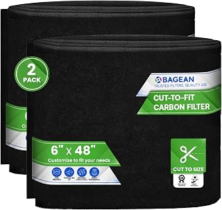 Bagean Cut to Fit Activated Carbon Filter Sheet 6” x 48” Carbon Air Filter