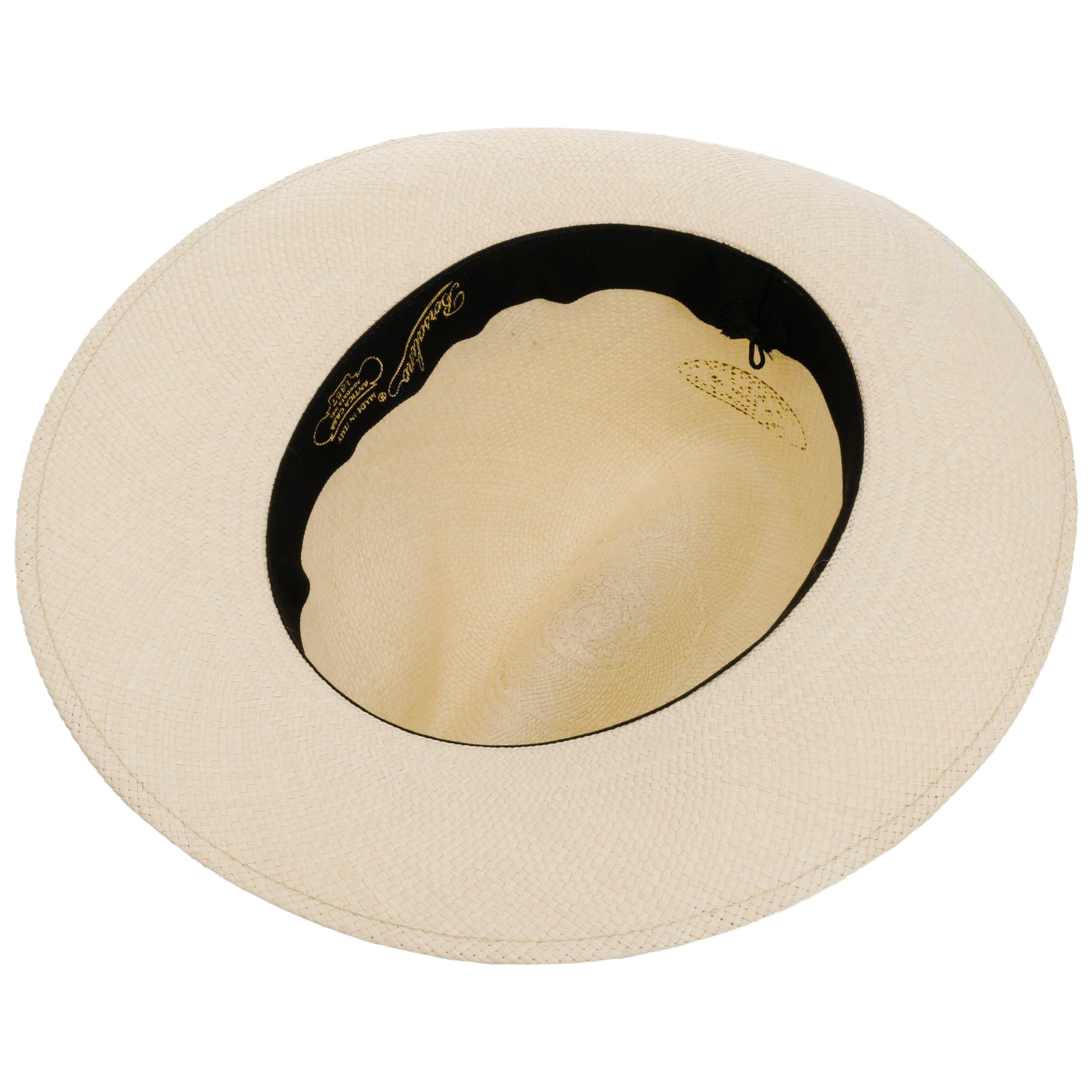 Borsalino Chapeau Panama Amedeo Bogart Homme - Made in Italy Fedora D'Ete avec Ruban Gros Grain Printemps-ete Ete