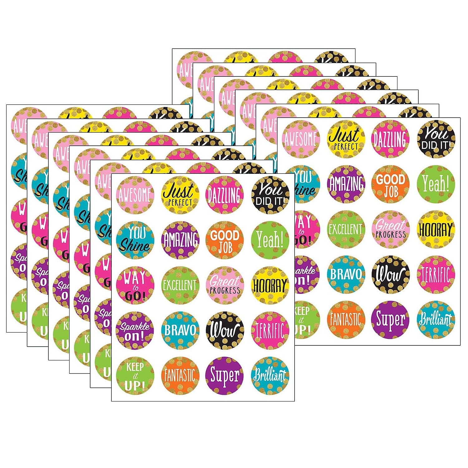 Autocollants confettis multicolores pastilles rondes adhésives