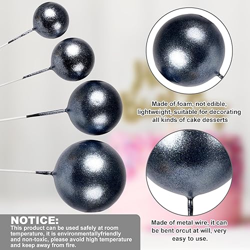 Miniatura 10 de 30 piezas de bolas para decoración de tartas, decoración de tartas de bolas, decoración de cupcakes para fiesta de cumpleaños, baby shower,