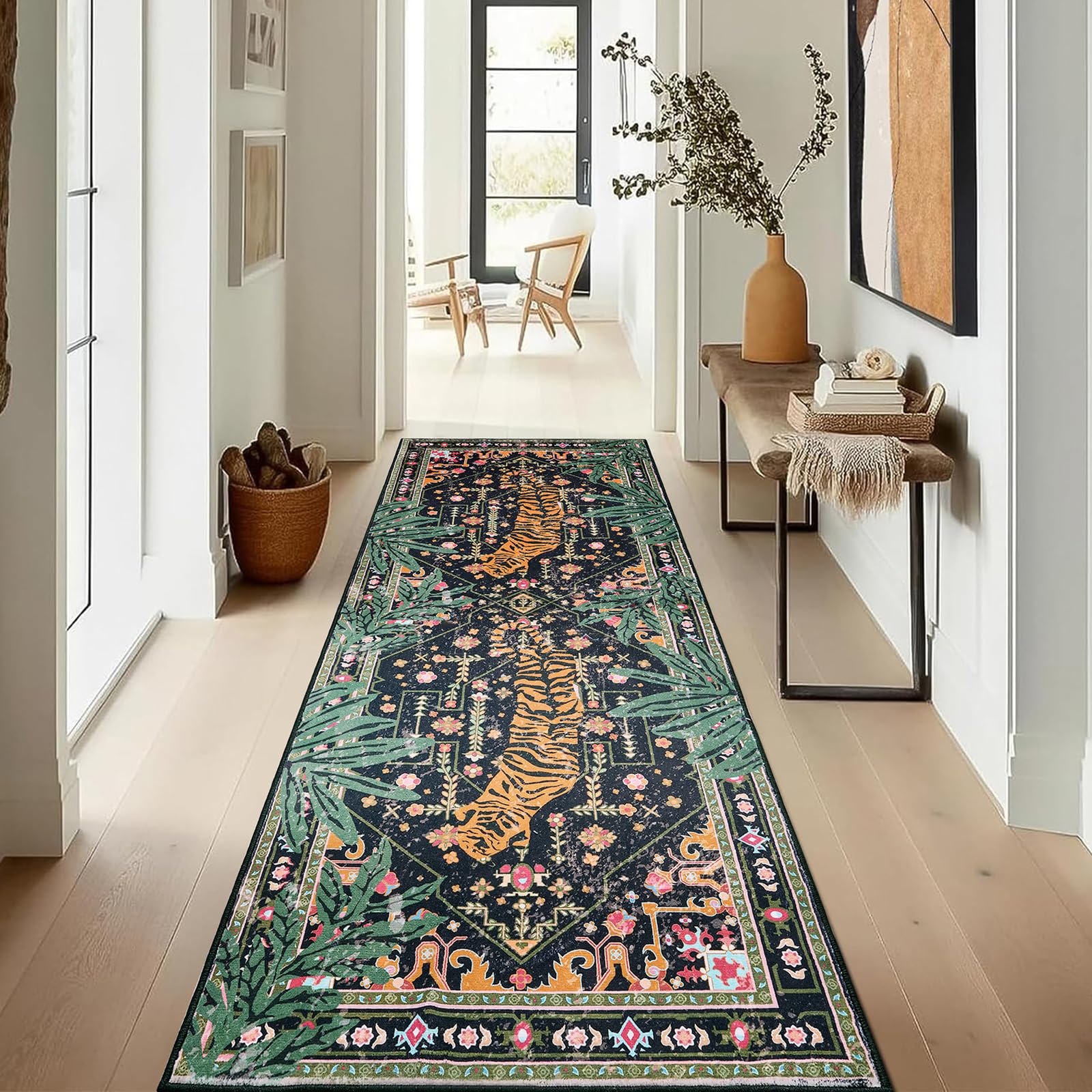 Amazon.com: Aldopein Oriental Tropical Hallway Runner Rug 2x6