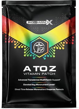 A to Z Multivitamin Patch 1 Month Supply / 30 Patches All Essential Vitamins A,C, D, E, K Plus All B Vitamins - Pure Certified & Maximum Strength Transdermal Patch