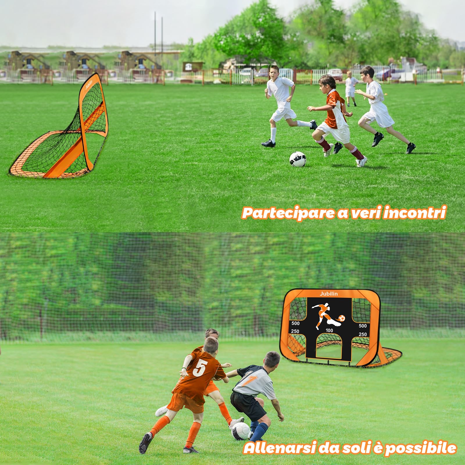 Porta Da Calcio Pieghevole Per Bambini - 4 Modalità Di Gioco, Pop-Up, Per Interni Ed Esterni - Foto 7