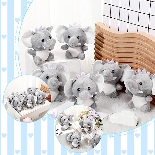 Miniatura 4 de 24 piezas de mini caballo elefante de 3.1 pulgadas, lindo caballo elefante de peluche, juguete de elefante de peluche para baby shower, niños y