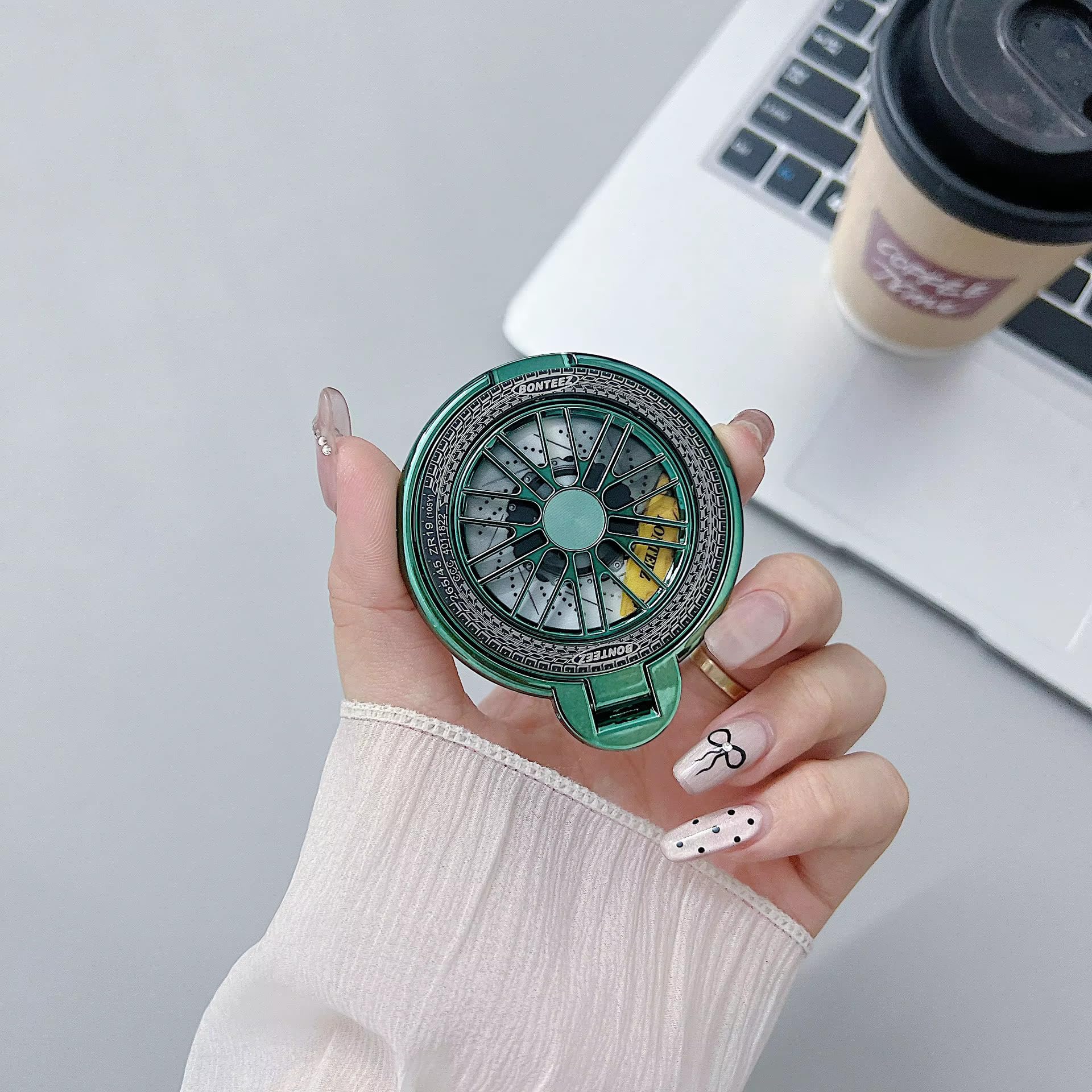 Rotating Mobile Phone Ring Holder & Stand with 360° Spinner | Stress Relief Finger Grip | Universal Adhesive Phone Holder for All Smartphones (Green)-image-45