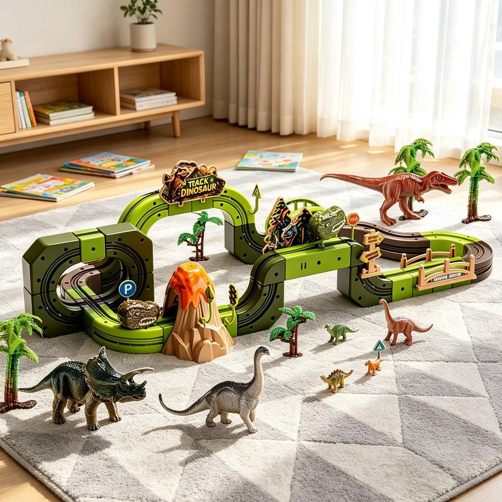 Qianly Set di Costruzione di a Tema Dinosauri, Modello di Dinosauro, Giocattolo Fai da Te, Regalo di Compleanno per Bambine e Bambini, Piccolo
