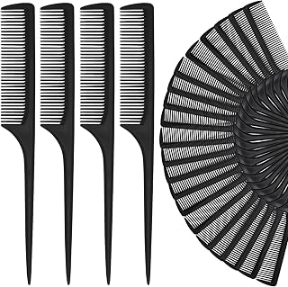 GAONSWOE 24 Pcs Rat Tail Comb Set - Anti-Static Heat-Resistant Fine Tooth Teasing Combs for Precise Parting, Detangling, Updos & Braiding