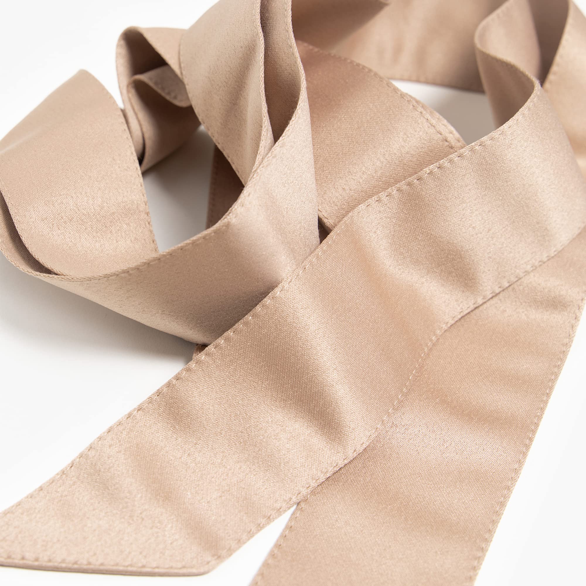 Maya Deluxe Damski pasek damski satynowy pas do talii wstążka kokarda akcesoria dla panny młodej wesele bal wieczorowy pasek damski, taupe (taupe), L-XL