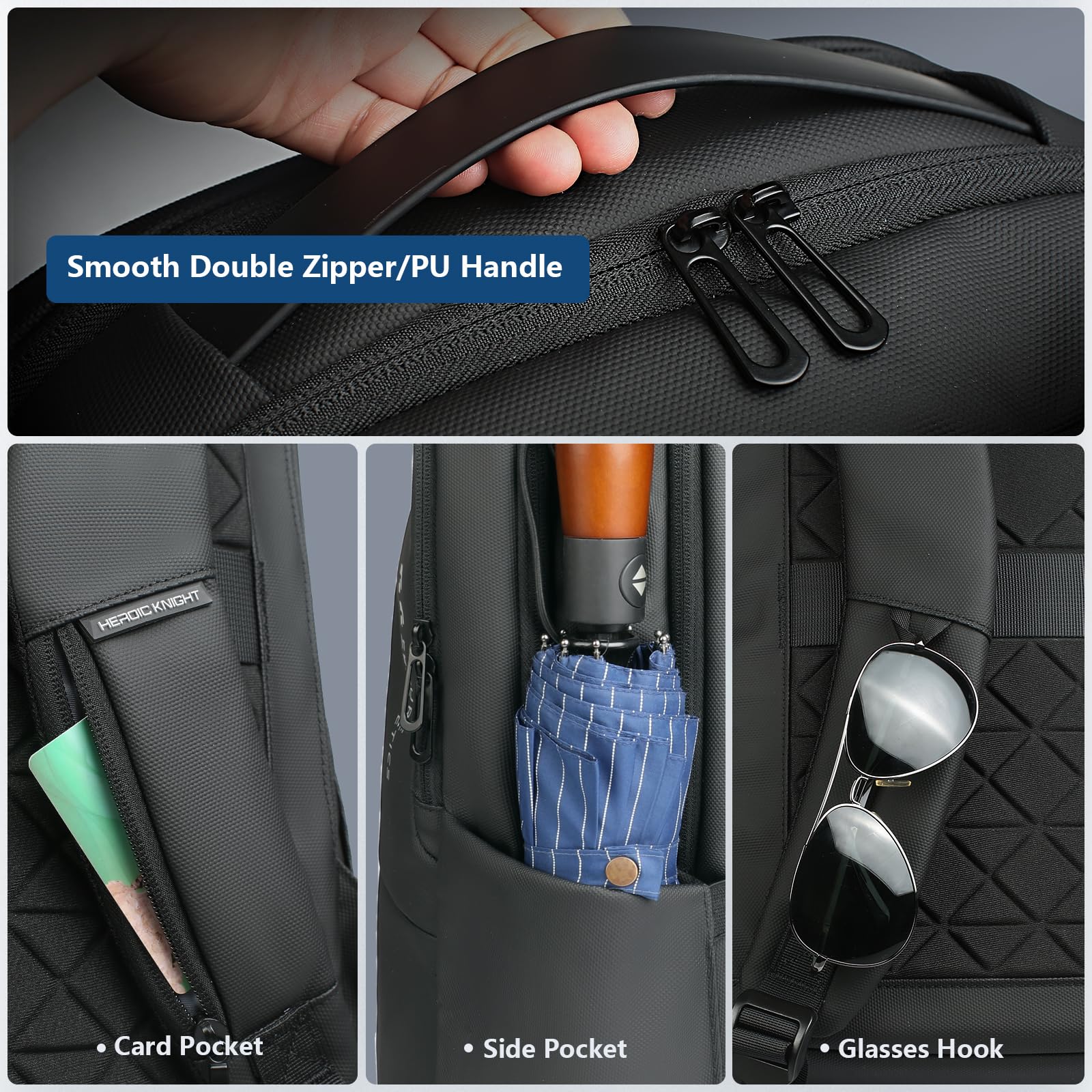 Sac à Dos Homme Sac a Dos pour Ordinateur Portable PC 15,6 pouces | avec USB Sac à Dos Élégant Antivol Sacs à Dos Décontractés pour Affaire Université Travail Voyage