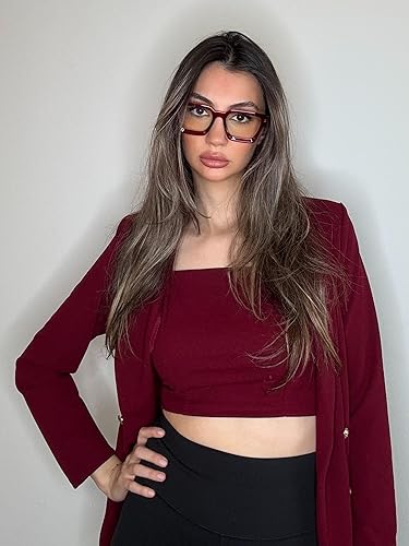 Miniatura 3 de VISOONE Versión mejorada Rectángulo Chic Preppy Look Gafas de bloqueo de luz azul para mujeres y hombres RIVER-LIGHTER