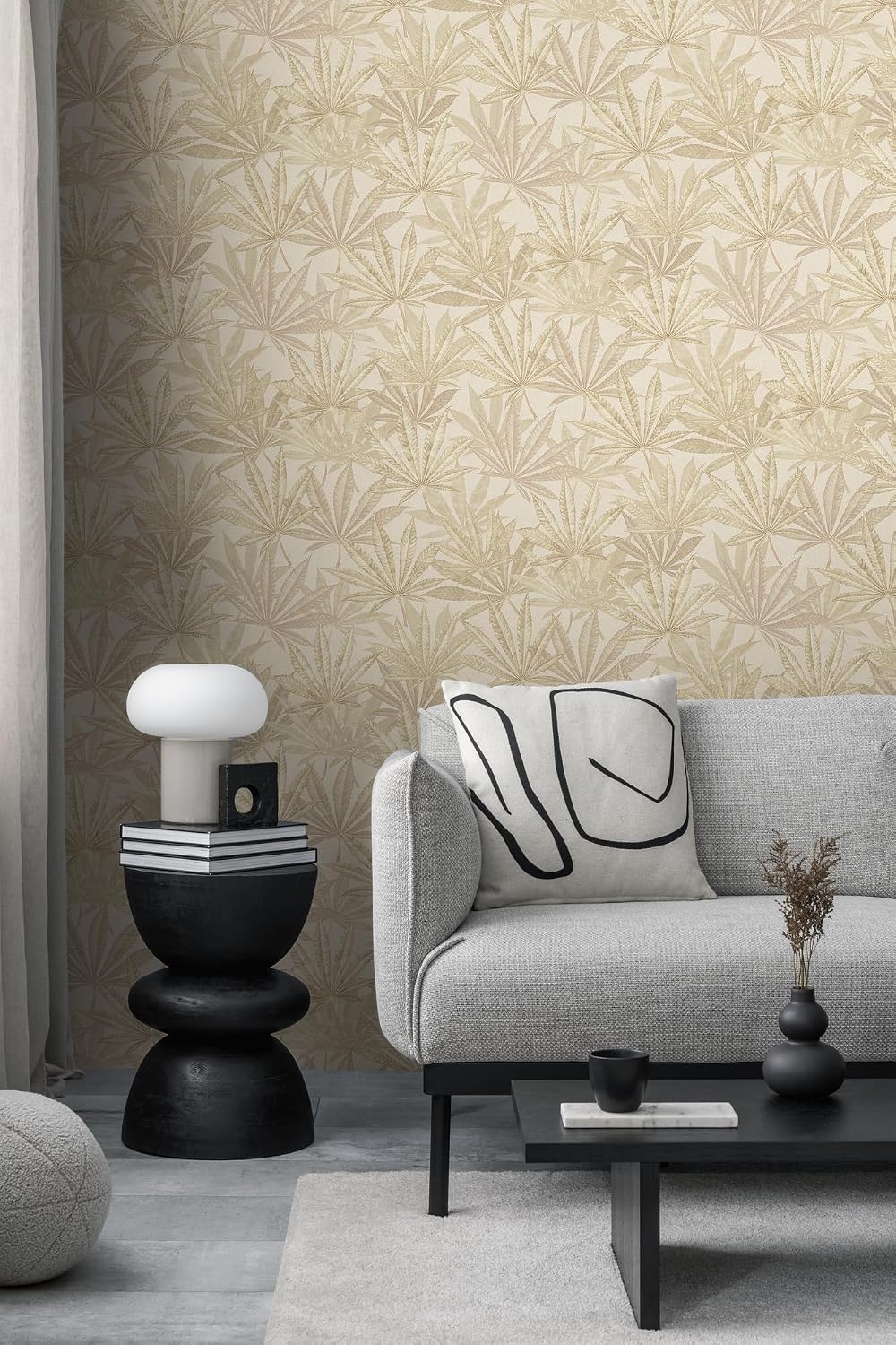 Livingwalls MICHALSKY 399843 Non-Woven Wallpaper Jungle High-Quality Wallpaper with Leaves in Cream, Beige