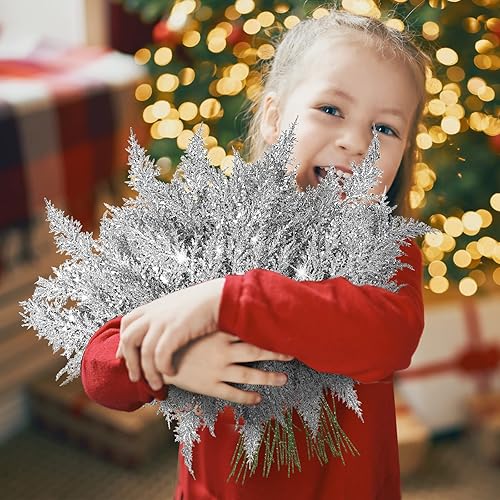 Miniatura 6 de 60 ramas artificiales de cedro sintético de Navidad, ramas de cedro verde artificiales, ramas de pino artificiales, guirnalda de cedro sintético,