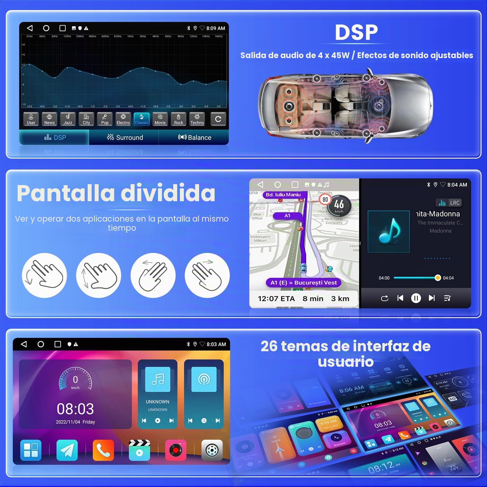 Inefala 2+64G Android 15 Radio para Hyundai i20 2015-2018 con Wireless Carplay y Android Auto, 9'' Radio Pantalla Táctil Estéreo con Bluetooth 26UI EQ GPS FM/RDS SWC AHD Cámara Inversa