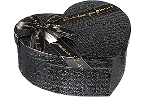 Zerodeko Heart Shaped Black Flower Box