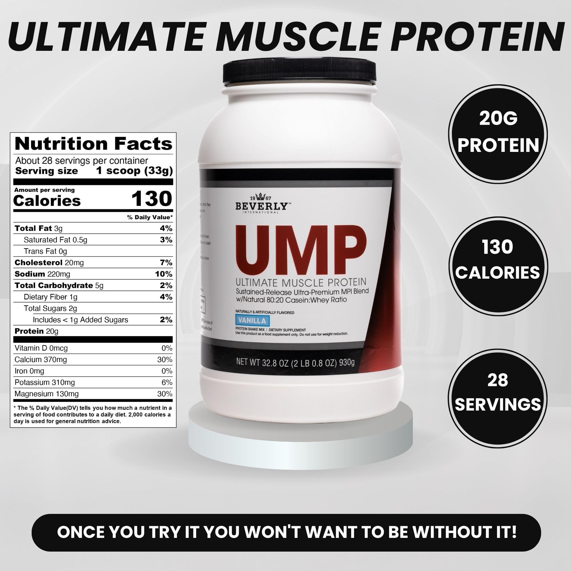 Beverly International UMP Protein Powder, Vanilla, 32.8 oz — Amazon image 5