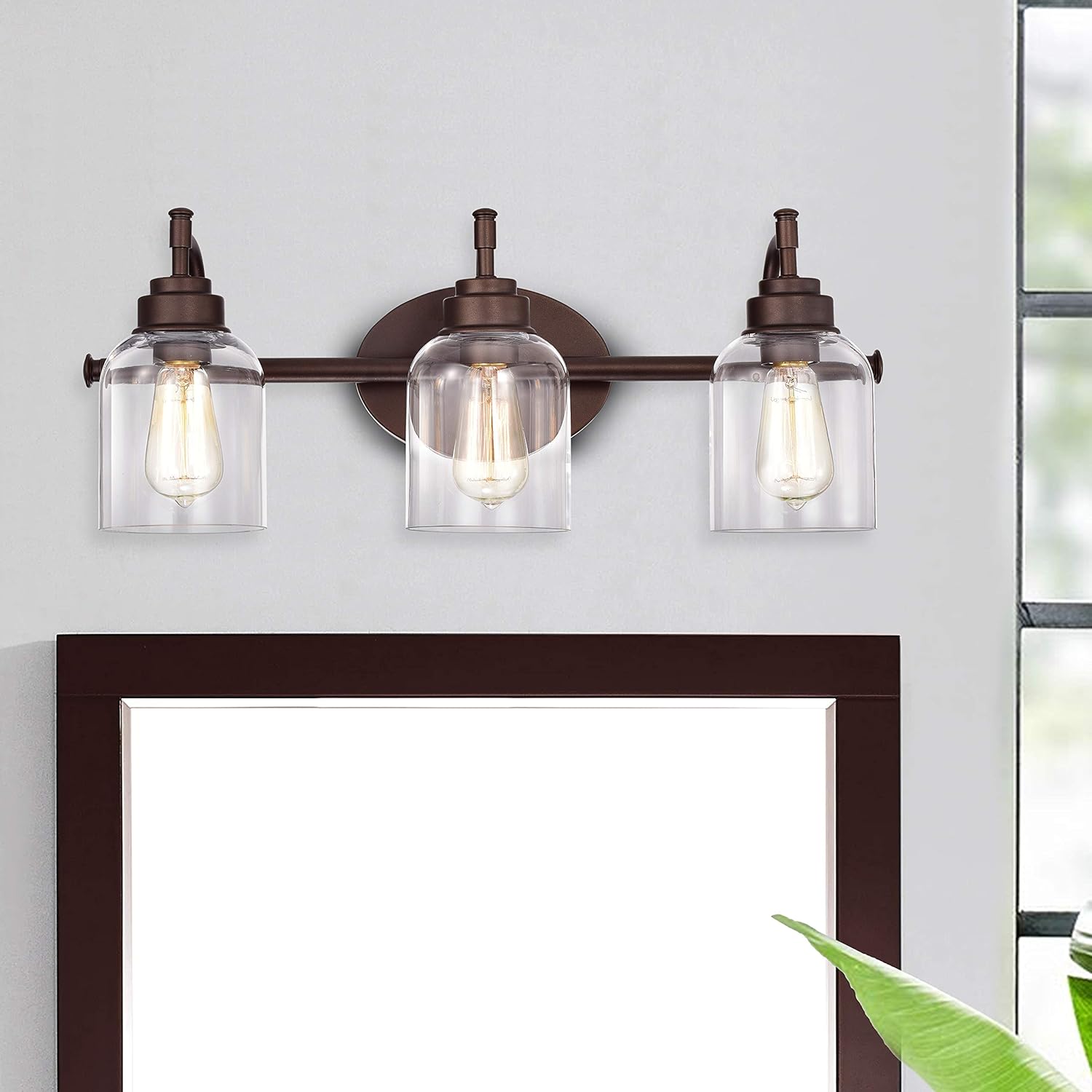 Chloe Lighting Adair Transitional 3 Light Oil Rubbed Bronze Bath Vanity Fixture 24" Wide
