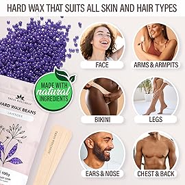 Tress Wellness Waxing Kit for Sensitive Skin, Safe for Face & Skin, Prep & Aftercare Spray, Easy to Use, At-Home Kit for Face, Bikini, Brazilian & Full Body - Digital Display, Watercolor White