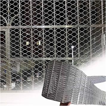 VXHCS Hardware Cloth Wire Mesh Roll, 304 Stainless Steel Rope Wire Mesh 3.3x6.6ft Plant Climbing net, 5cm/2mm Chicken Wire Fence Roll, Tree Guard, Critter Fence, Mesh for Cage Fence, Balcony, Stair