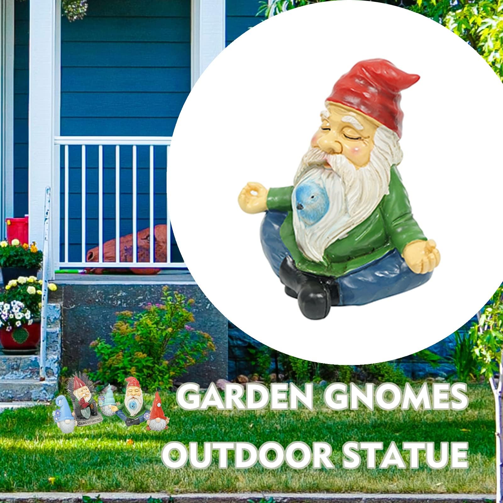 EraSpooky Statua di gnomi in resina da 15,2 cm, decorazione per esterni, sculture novità, decorazioni per cortile, patio, prato, regali divertenti per vacanze da giardino