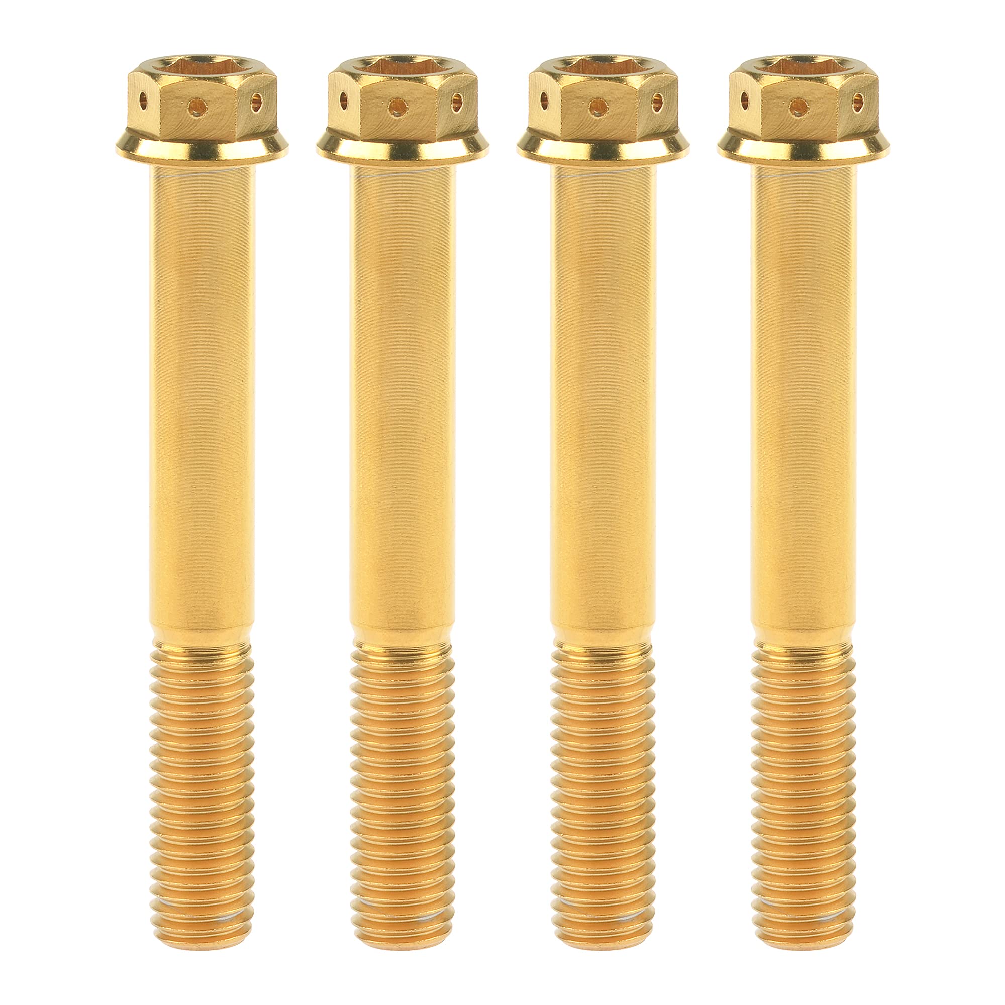 Tornillos de cabeza hexagonal de titanio M10 en color oro de 75 mm 8