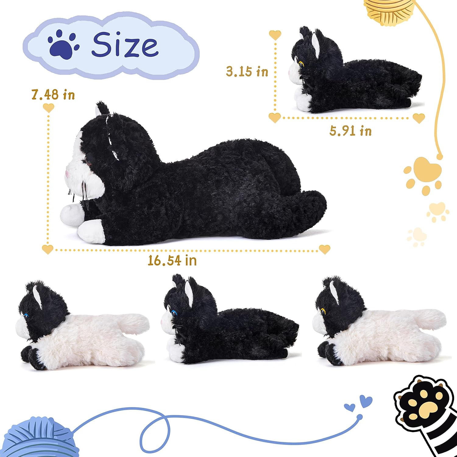 IKASA Mommy Cat Stuffed Animal Mom and Baby Plush Toy,Cute 16" Soft Cuddly Huggable Toys with Little Mini Babies Kitten,Gifts for Kids Girls Boys - Image 5