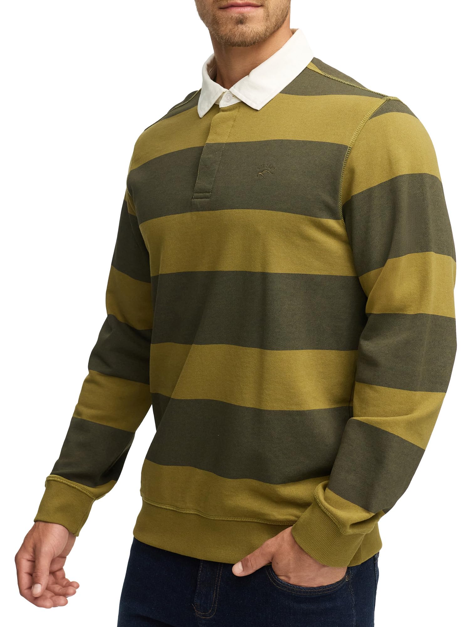 Indicode Herren INDinaro gestreiftes Langarmshirt aus 100% Baumwolle | Klassisches Streifenshirt für Alltag und Freizeit, Baumwollshirt, Longsleeve, Freizeitshirt, Langarmoberteil für Männer
