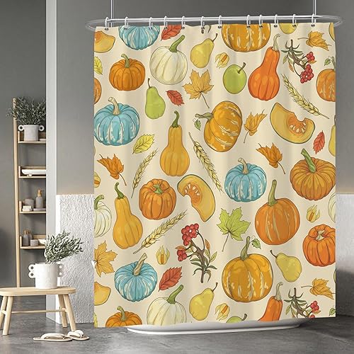 Miniatura 146 de Baocicco Juego de cortinas de ducha de fantasmas de Halloween, encantadores fantasmas de dibujos animados, divertidos trucos o tratos, cortinas de