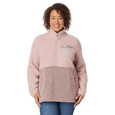 L.L.Bean Plus Size Sweater Fleece Sherpa Hybrid Color Block Women